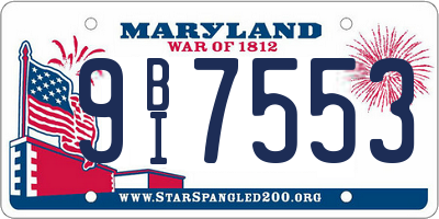 MD license plate 9BI7553