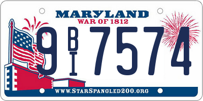 MD license plate 9BI7574