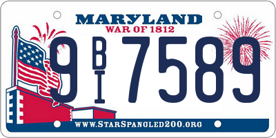 MD license plate 9BI7589