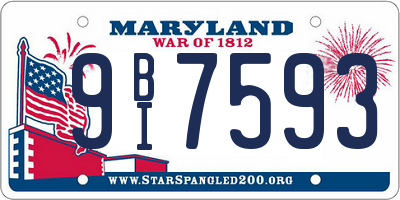 MD license plate 9BI7593
