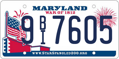 MD license plate 9BI7605