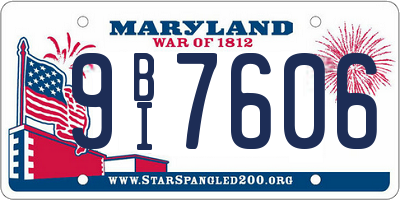 MD license plate 9BI7606