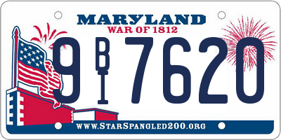 MD license plate 9BI7620