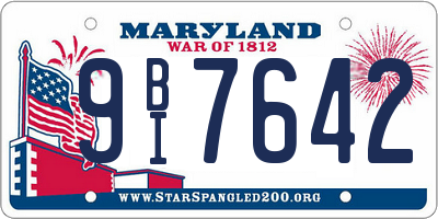 MD license plate 9BI7642