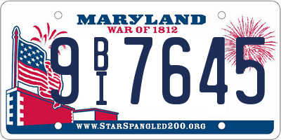 MD license plate 9BI7645