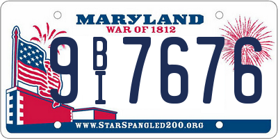 MD license plate 9BI7676