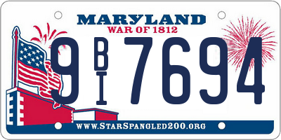 MD license plate 9BI7694