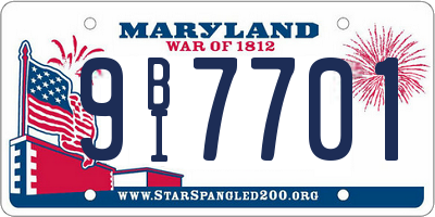 MD license plate 9BI7701