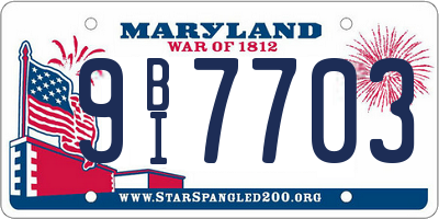 MD license plate 9BI7703