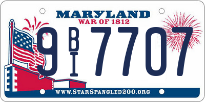MD license plate 9BI7707