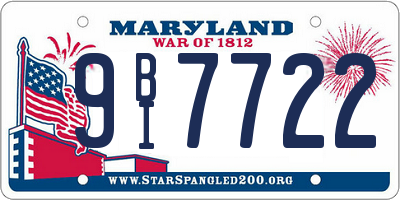 MD license plate 9BI7722