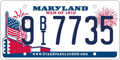 MD license plate 9BI7735