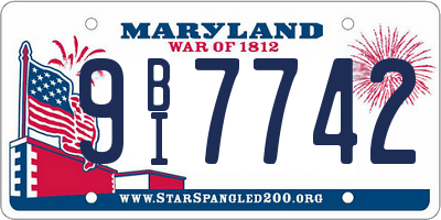 MD license plate 9BI7742