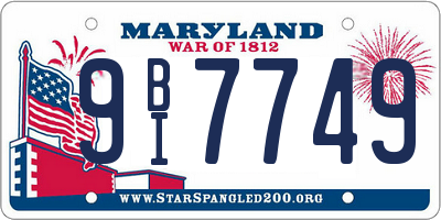MD license plate 9BI7749
