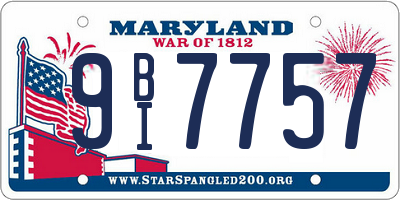 MD license plate 9BI7757