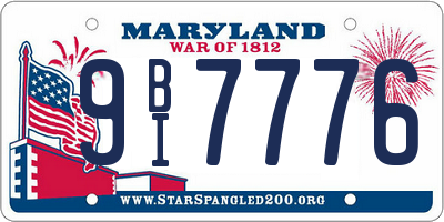 MD license plate 9BI7776