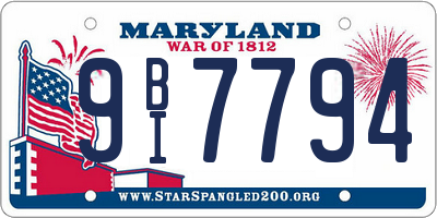MD license plate 9BI7794
