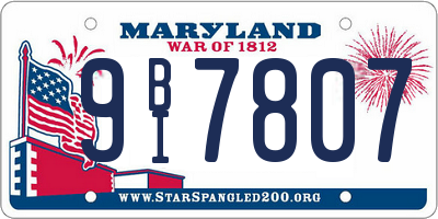 MD license plate 9BI7807