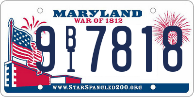 MD license plate 9BI7818