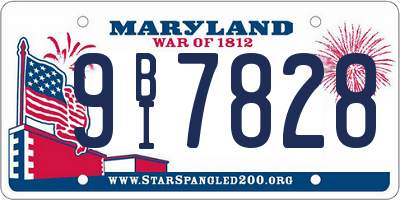MD license plate 9BI7828