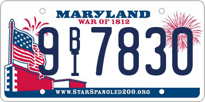 MD license plate 9BI7830