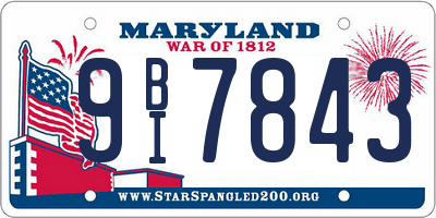 MD license plate 9BI7843