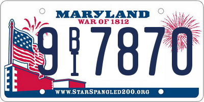 MD license plate 9BI7870