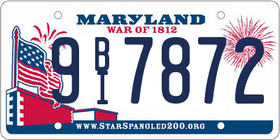 MD license plate 9BI7872