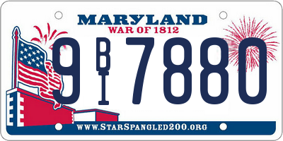 MD license plate 9BI7880