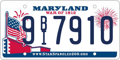 MD license plate 9BI7910