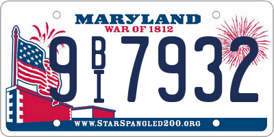 MD license plate 9BI7932
