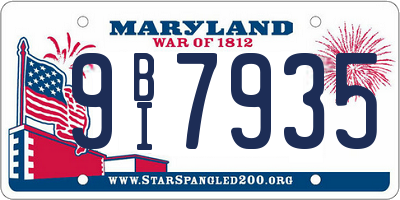 MD license plate 9BI7935