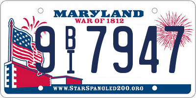 MD license plate 9BI7947