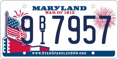 MD license plate 9BI7957