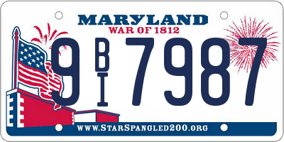 MD license plate 9BI7987