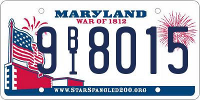 MD license plate 9BI8015