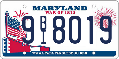 MD license plate 9BI8019