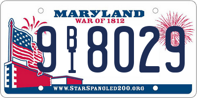 MD license plate 9BI8029