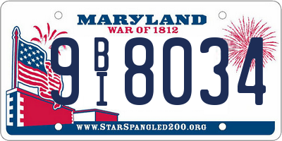 MD license plate 9BI8034
