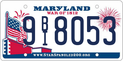 MD license plate 9BI8053
