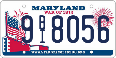 MD license plate 9BI8056