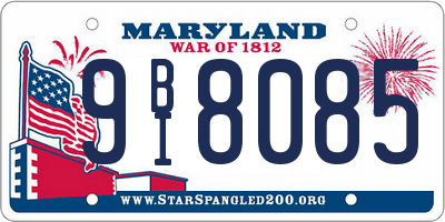 MD license plate 9BI8085