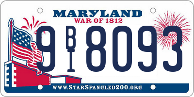 MD license plate 9BI8093