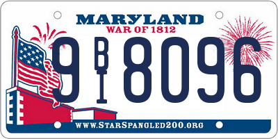 MD license plate 9BI8096