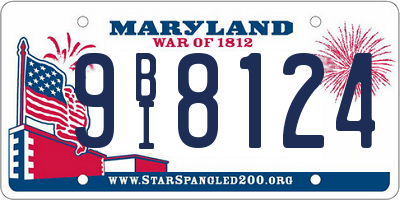 MD license plate 9BI8124