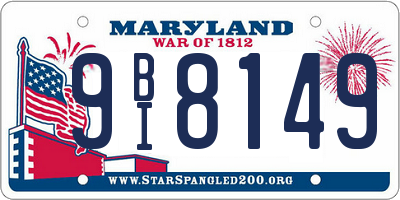 MD license plate 9BI8149
