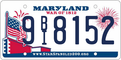 MD license plate 9BI8152