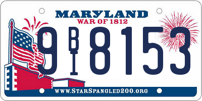MD license plate 9BI8153