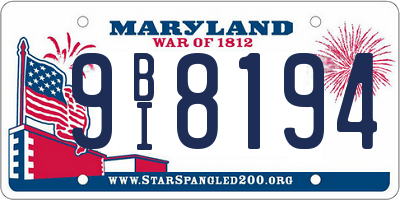 MD license plate 9BI8194