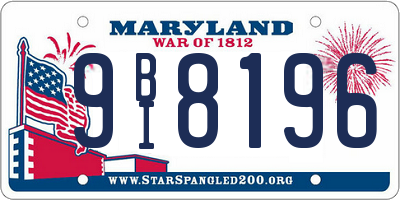 MD license plate 9BI8196